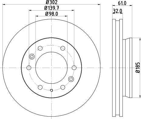 HELLA PAGID 8DD 355 119-211 - Kočioni disk www.molydon.hr