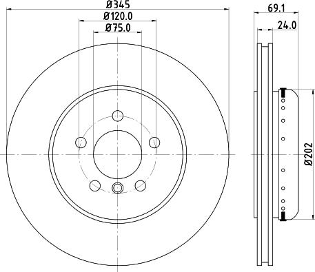 HELLA PAGID 8DD 355 119-281 - Kočioni disk www.molydon.hr