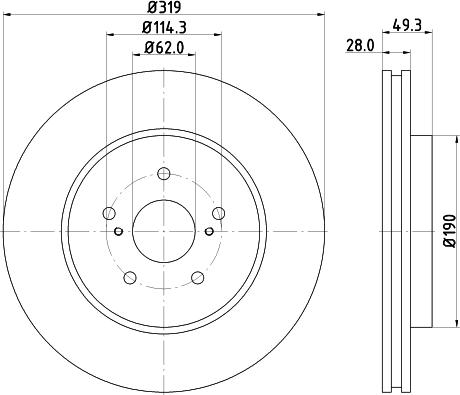 HELLA PAGID 8DD 355 114-981 - Kočioni disk www.molydon.hr