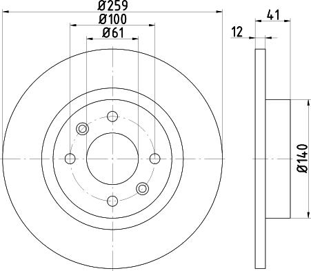 HELLA PAGID 8DD 355 115-271 - Kočioni disk www.molydon.hr