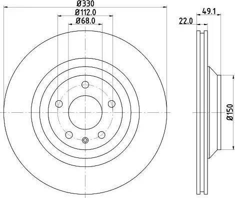 HELLA PAGID 8DD 355 117-721 - Kočioni disk www.molydon.hr