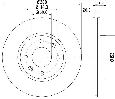 HELLA PAGID 8DD 355 111-771 - Kočioni disk www.molydon.hr