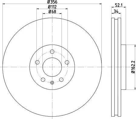 HELLA PAGID 8DD355118011 - Kočioni disk www.molydon.hr