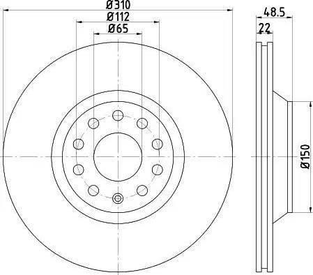 HELLA PAGID 8DD 355 121-911 - Kočioni disk www.molydon.hr