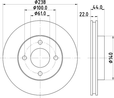 HELLA PAGID 8DD 355 134-311 - Kočioni disk www.molydon.hr