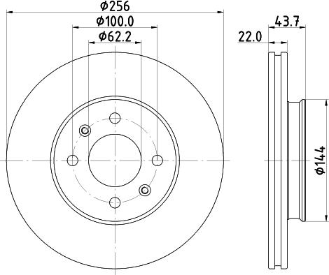 HELLA PAGID 8DD 355 132-081 - Kočioni disk www.molydon.hr