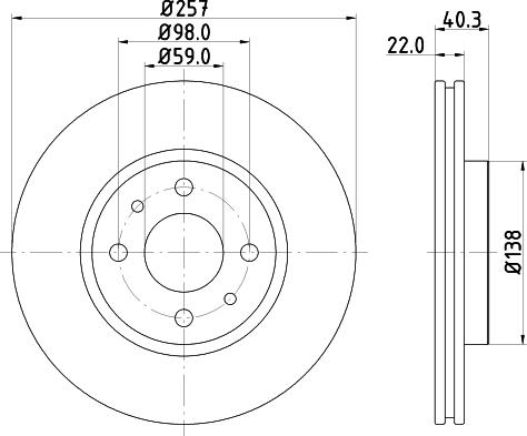 HELLA PAGID 8DD 355 124-921 - Kočioni disk www.molydon.hr