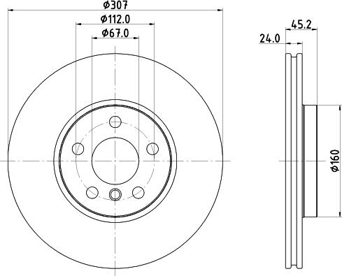 HELLA PAGID 8DD 355 125-351 - Kočioni disk www.molydon.hr