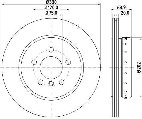 HELLA PAGID 8DD 355 120-671 - Kočioni disk www.molydon.hr