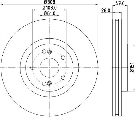 HELLA PAGID 8DD 355 128-891 - Kočioni disk www.molydon.hr