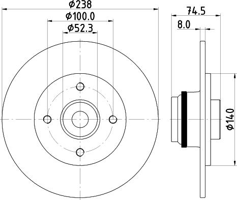 HELLA PAGID 8DD 355 123-351 - Kočioni disk www.molydon.hr