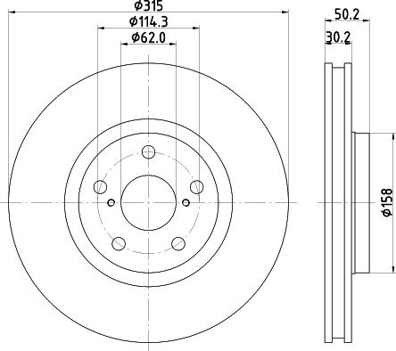 HELLA PAGID 8DD 355 122-241 - Kočioni disk www.molydon.hr