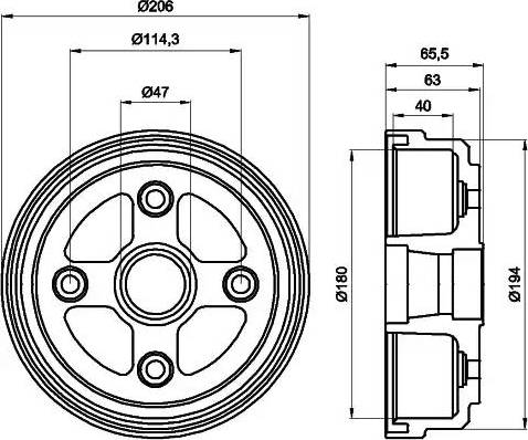 HELLA PAGID 8DT 355 300-541 - Bubanj kočnica www.molydon.hr