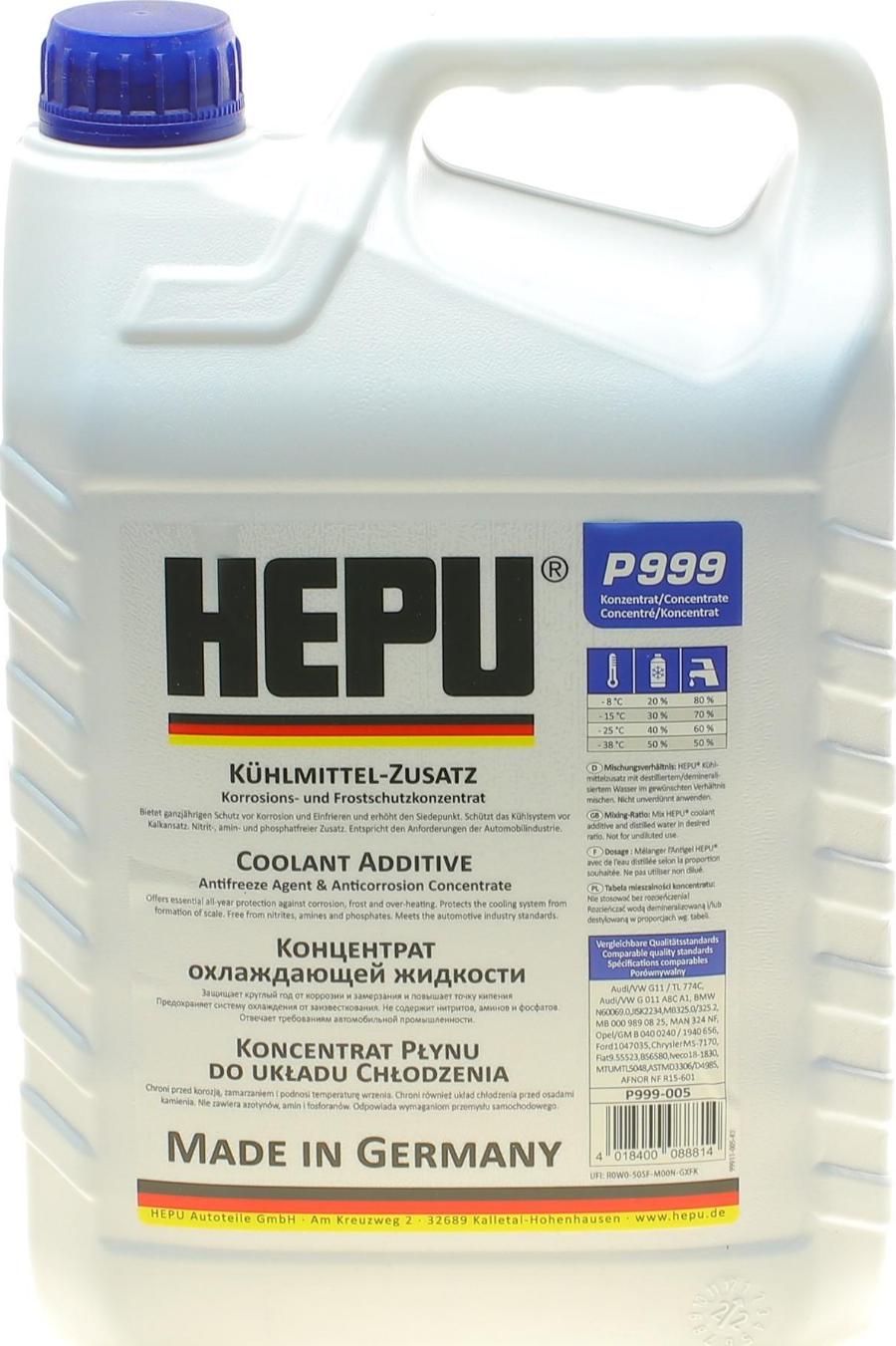 Hepu P999-005 - Antifriz - zaštita od smrzavanja www.molydon.hr