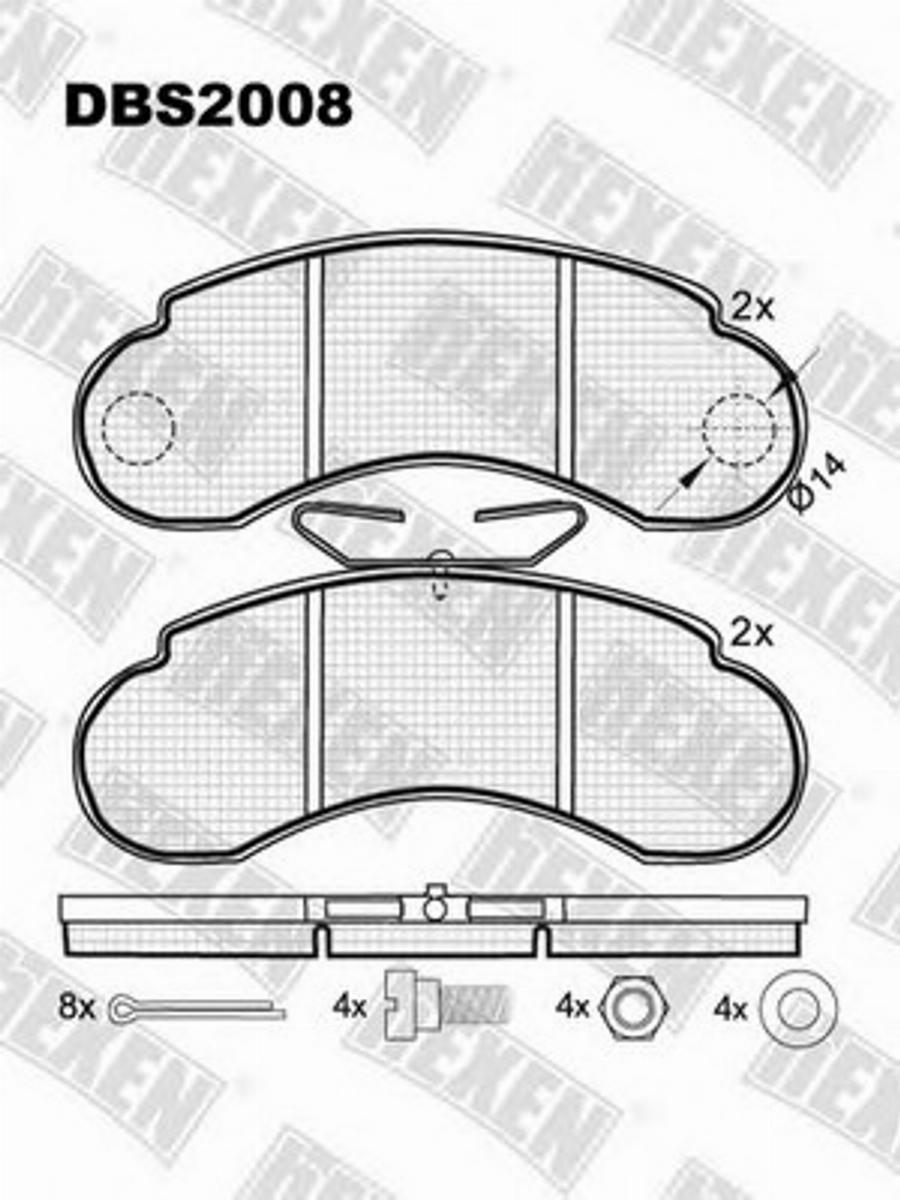Hexen DBS2008 - Komplet Pločica, disk-kočnica www.molydon.hr