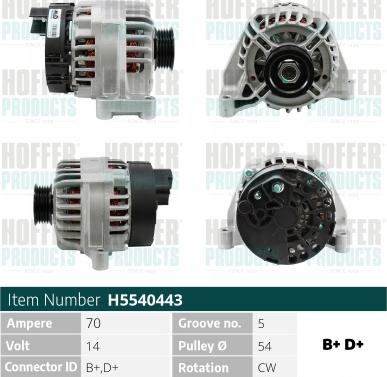 Hoffer H5540443R - Alternator www.molydon.hr