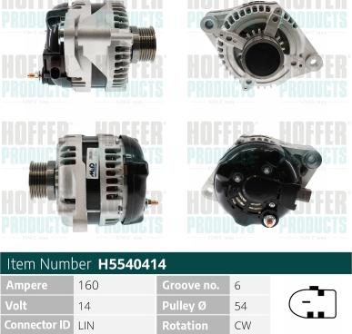 Hoffer H5540414 - Alternator www.molydon.hr