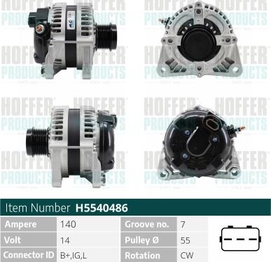 Hoffer H5540486 - Alternator www.molydon.hr