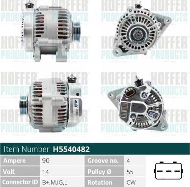 Hoffer H5540482 - Alternator www.molydon.hr