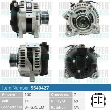 Hoffer H5540427 - Alternator www.molydon.hr