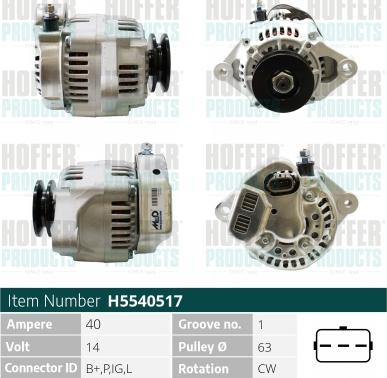 Hoffer H5540517 - Alternator www.molydon.hr