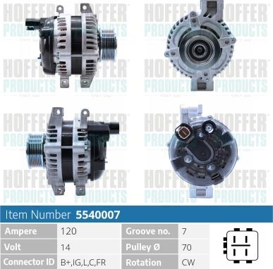 Hoffer H5540007 - Alternator www.molydon.hr