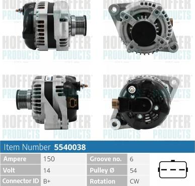 Hoffer H5540038 - Alternator www.molydon.hr