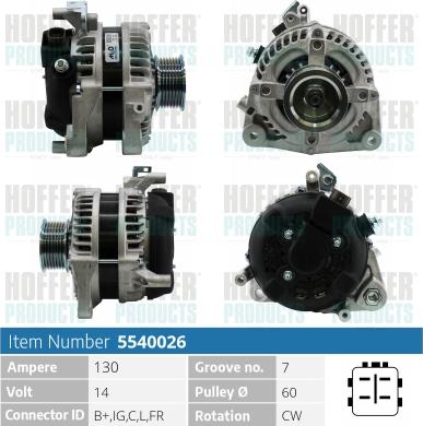 Hoffer H5540026 - Alternator www.molydon.hr