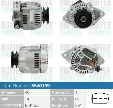 Hoffer H5540199 - Alternator www.molydon.hr