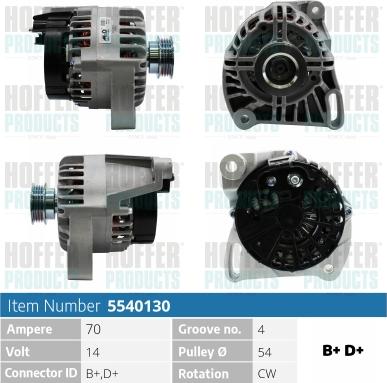 Hoffer H5540130 - Alternator www.molydon.hr