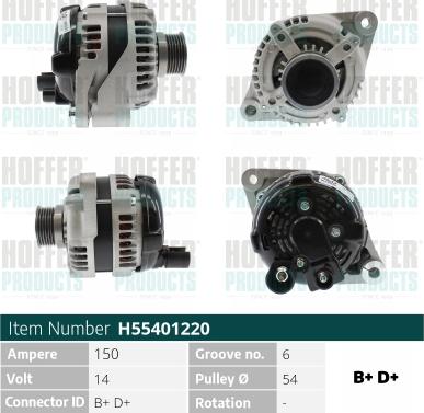 Hoffer H55401220 - Alternator www.molydon.hr