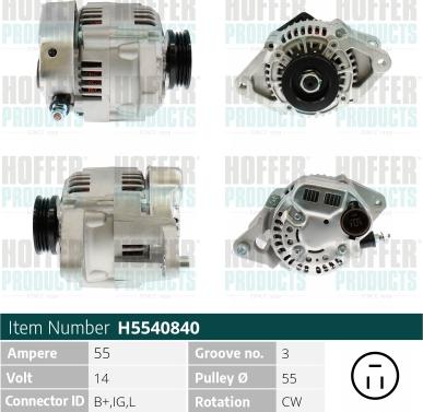 Hoffer H5540840 - Alternator www.molydon.hr