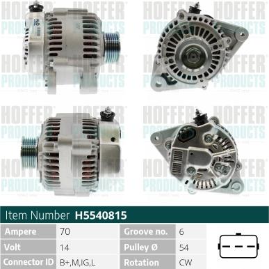 Hoffer H5540815 - Alternator www.molydon.hr