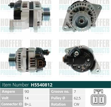 Hoffer H5540812 - Alternator www.molydon.hr