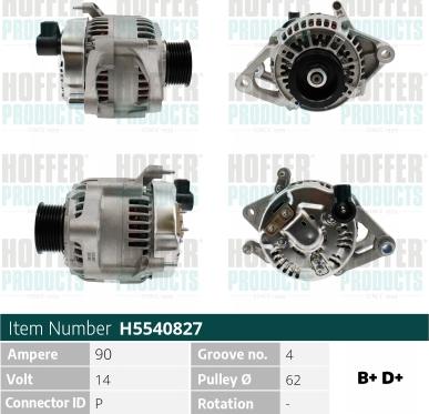 Hoffer H5540827 - Alternator www.molydon.hr