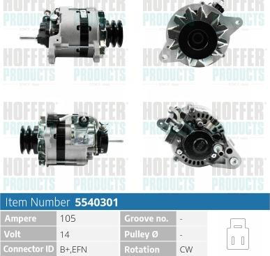 Hoffer H5540301 - Alternator www.molydon.hr