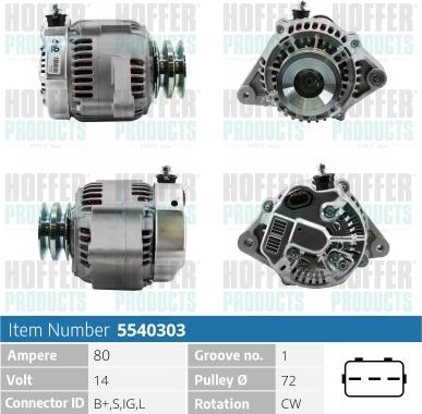 Hoffer H5540303 - Alternator www.molydon.hr