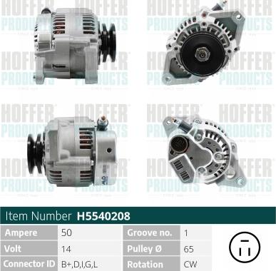 Hoffer H5540208 - Alternator www.molydon.hr