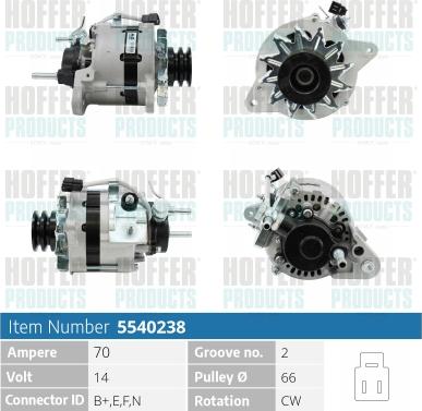 Hoffer H5540238 - Alternator www.molydon.hr