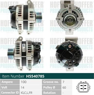 Hoffer H5540785 - Alternator www.molydon.hr