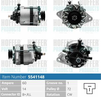 Hoffer H5541148 - Alternator www.molydon.hr