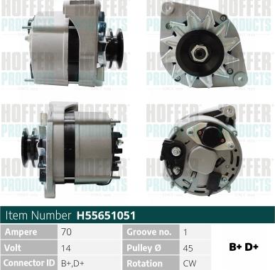 Hoffer H55651051 - Alternator www.molydon.hr