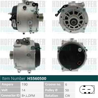 Hoffer H5560500 - Alternator www.molydon.hr