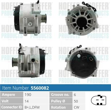 Hoffer H5560082 - Alternator www.molydon.hr