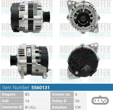 Hoffer H5560131 - Alternator www.molydon.hr