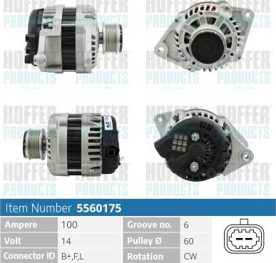 Hoffer H5560175 - Alternator www.molydon.hr