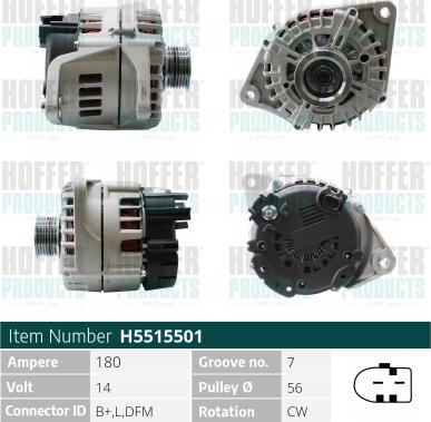 Hoffer H5515501 - Alternator www.molydon.hr