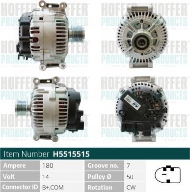 Hoffer H5515515 - Alternator www.molydon.hr