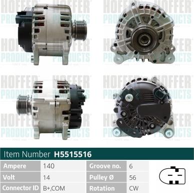 Hoffer H5515516 - Alternator www.molydon.hr