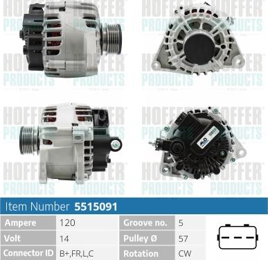 Hoffer H5515091 - Alternator www.molydon.hr